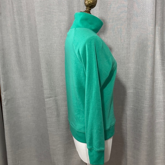 J Crew Factory Sweatshirt-S-Button Neck Side Detail-Kelly Green-60% Cotton-EUC - Picture 12 of 16